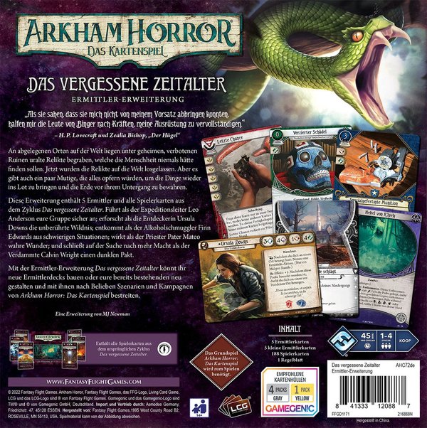 Arkham Horror: LCG - Das Vergessene Zeitalter (Ermittler-Erweiterung)